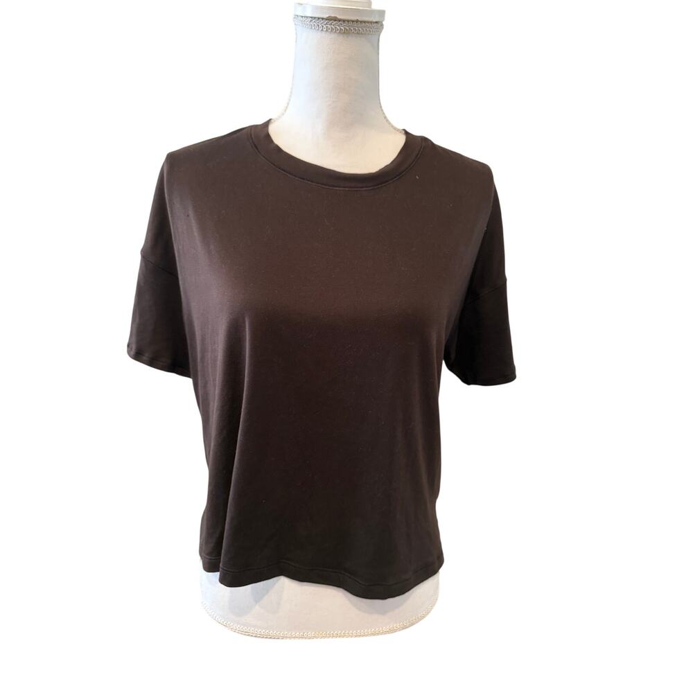90 Degree Boxy Oversized Activewear Top Chocolate Brown S